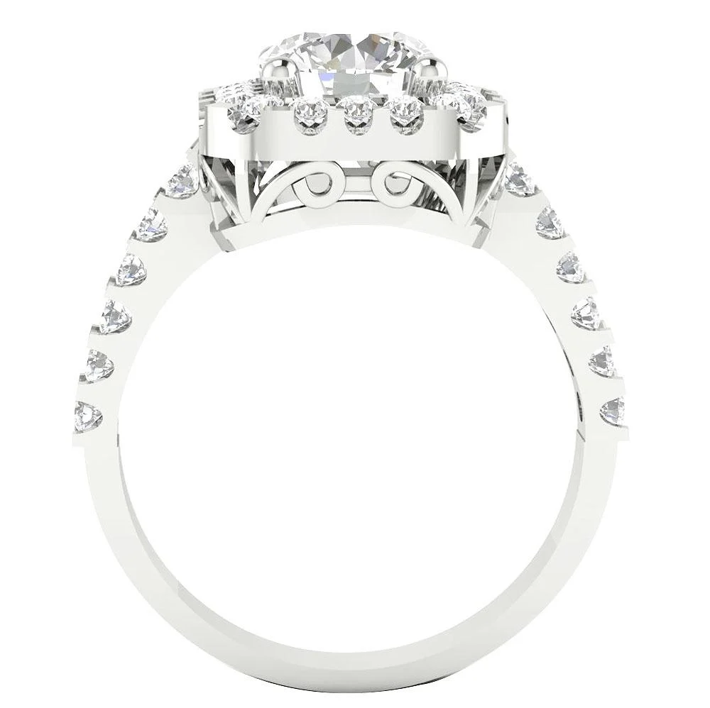 The Lauryn 14K Rose Gold Square Halo Engagement Solitaire Diamond Ring 11.65 mm - Image 5