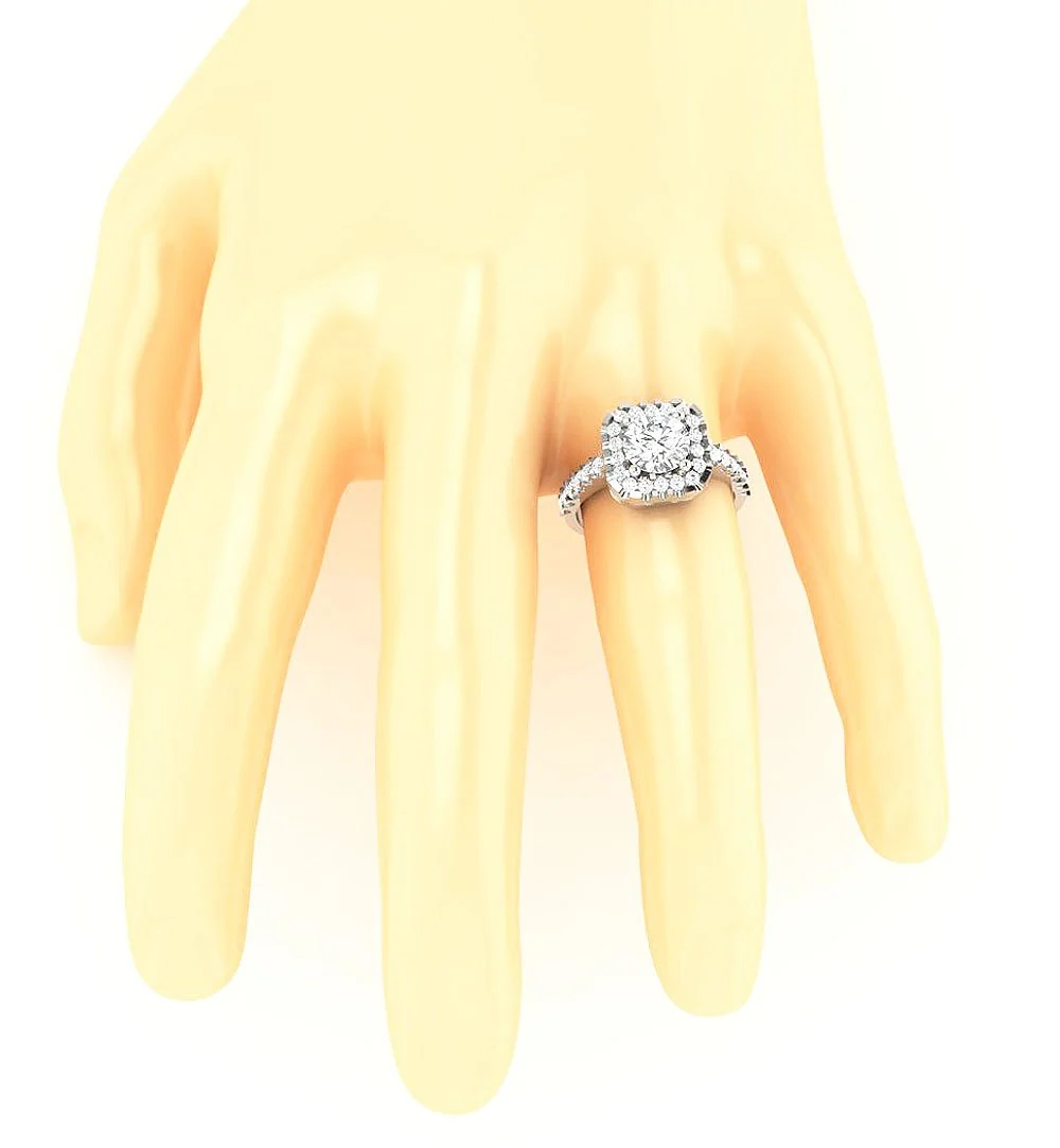 The Lauryn 14K Rose Gold Square Halo Engagement Solitaire Diamond Ring 11.65 mm - Image 7