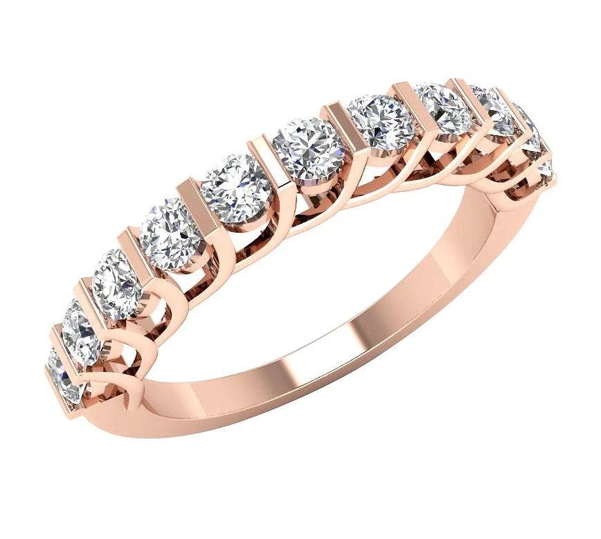 The Laylani Round Brilliant Ideal Cut Diamond Wedding Ring For Women 14K Solid Gold - Image 3