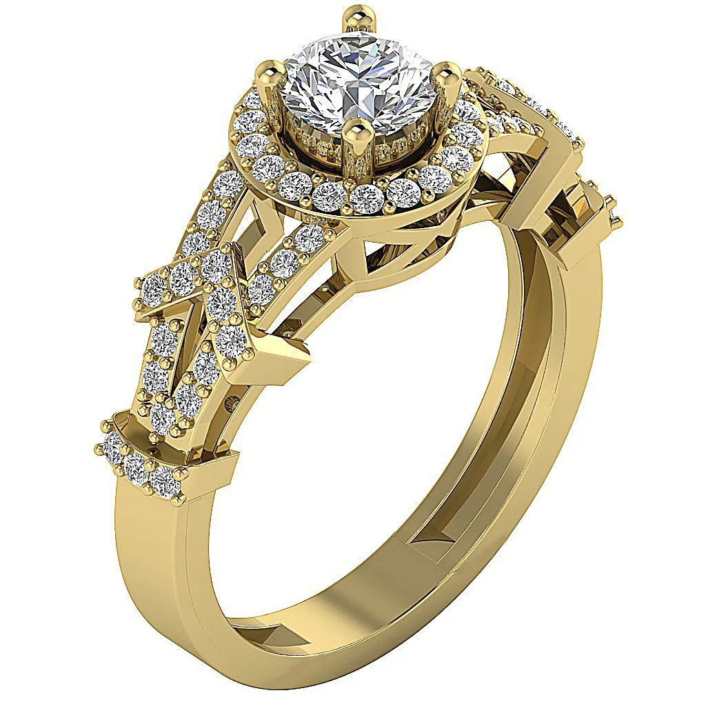 The Layne 14K Rose Gold Genuine Diamond Solitaire Engagement Ring Prong Set - Image 2
