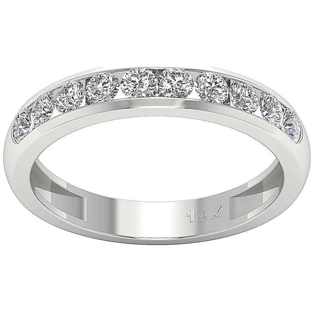 The Leanna Natural Diamond 14K Gold Engagement Ring Channel Set