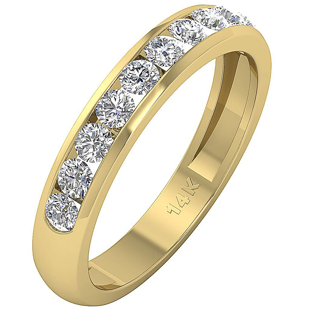 The Leanna Natural Diamond 14K Gold Engagement Ring Channel Set - Image 3