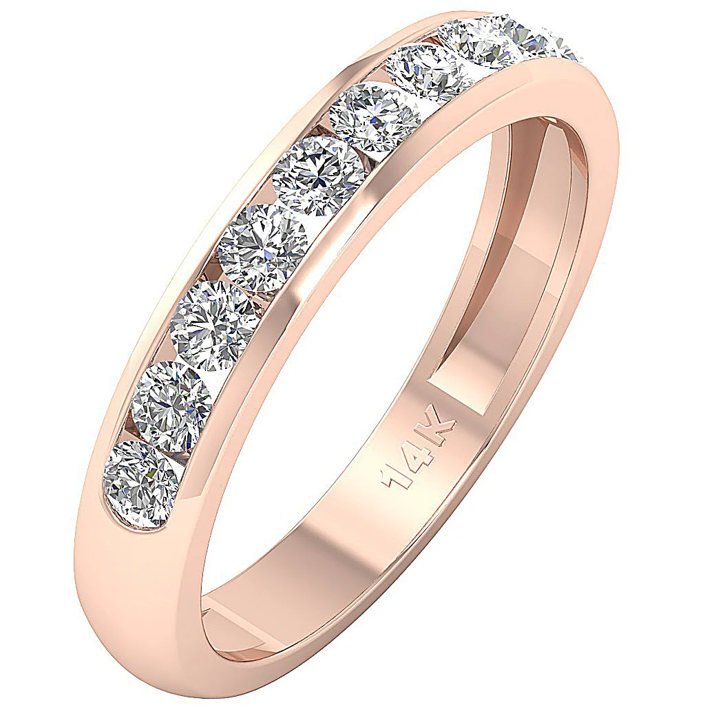 The Leanna Natural Diamond 14K Gold Engagement Ring Channel Set - Image 4