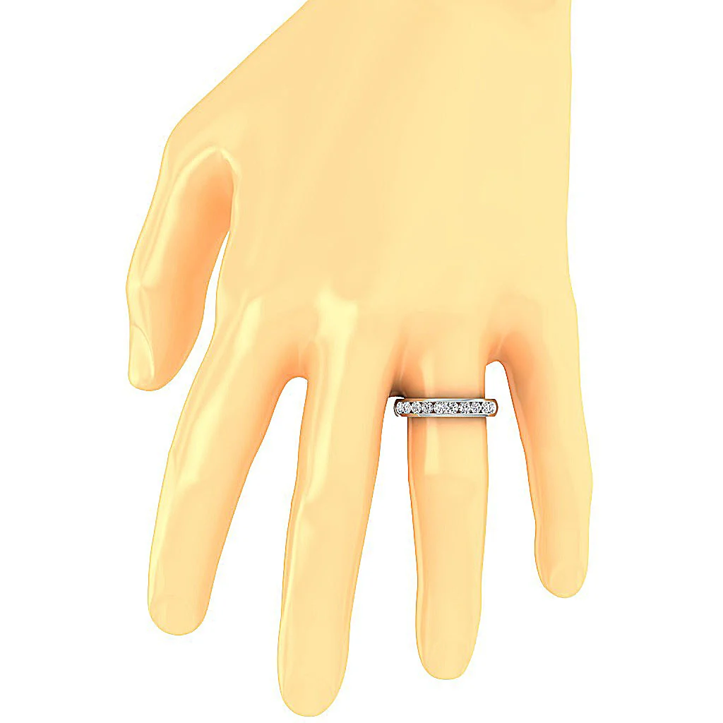 The Leanna Natural Diamond 14K Gold Engagement Ring Channel Set - Image 7
