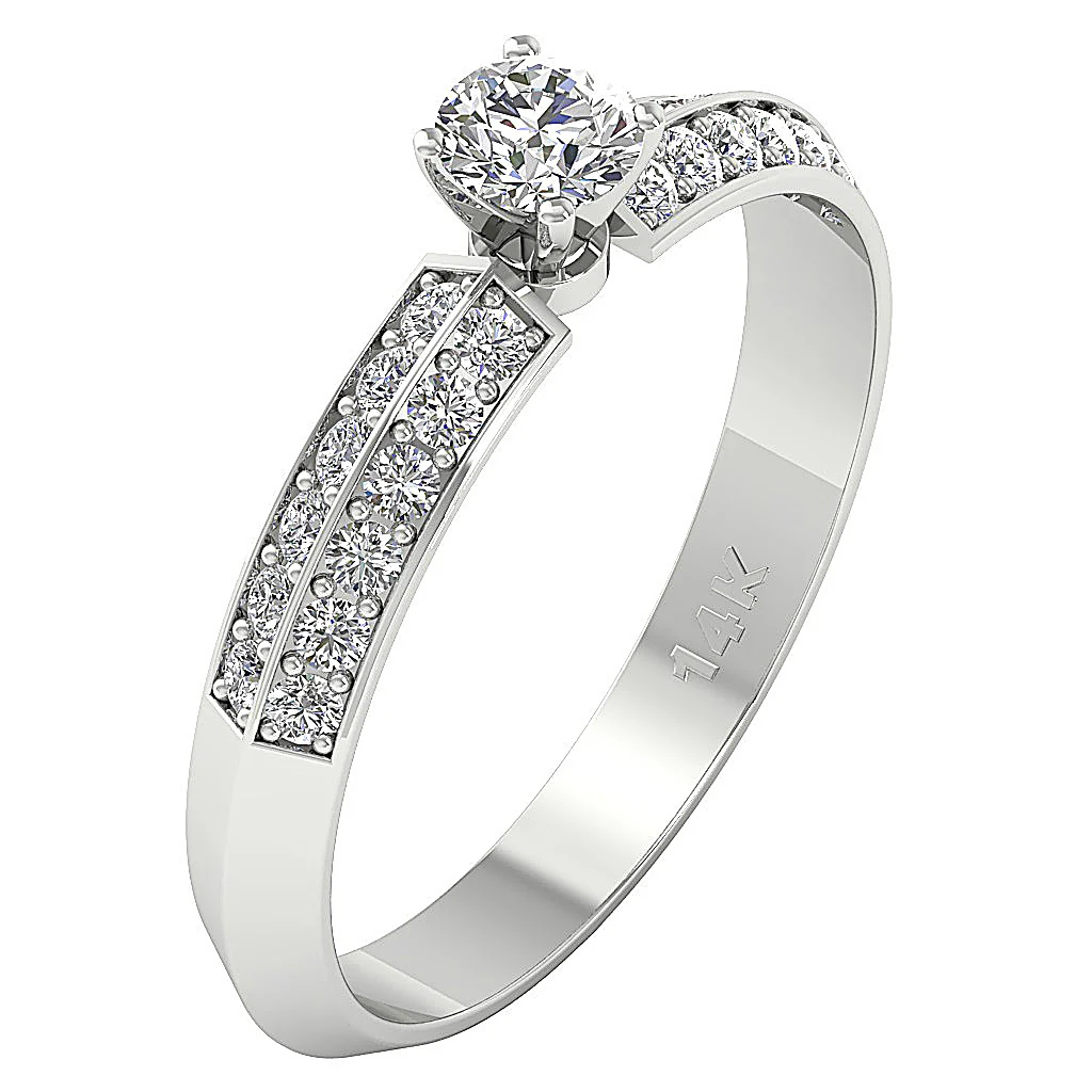 The Lee 14k Solid Gold Genuine Diamond Solitaire Engagement Ring For Her - Image 2