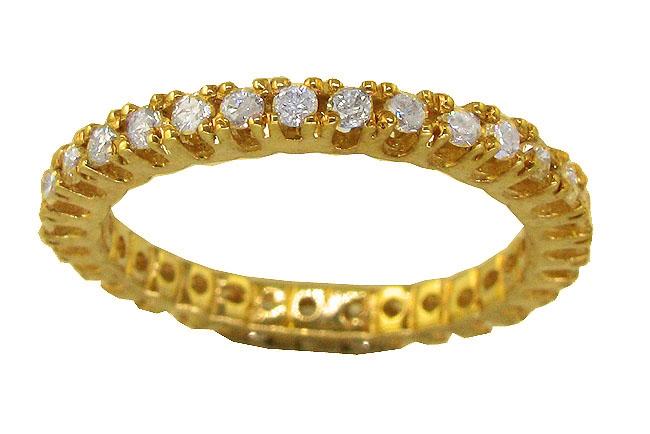 The Leighton 14K Solid Yellow Gold Genuine Diamond Eternity Ring Prong Set