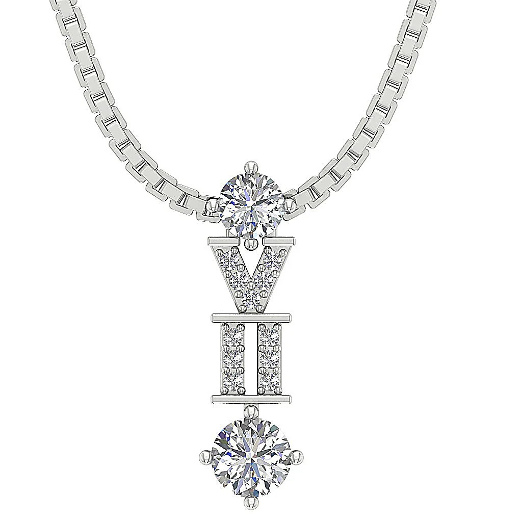 The Lennox 14k Yellow Gold Round Brilliant Cut Diamond Fashion Pendant Necklace - Image 5