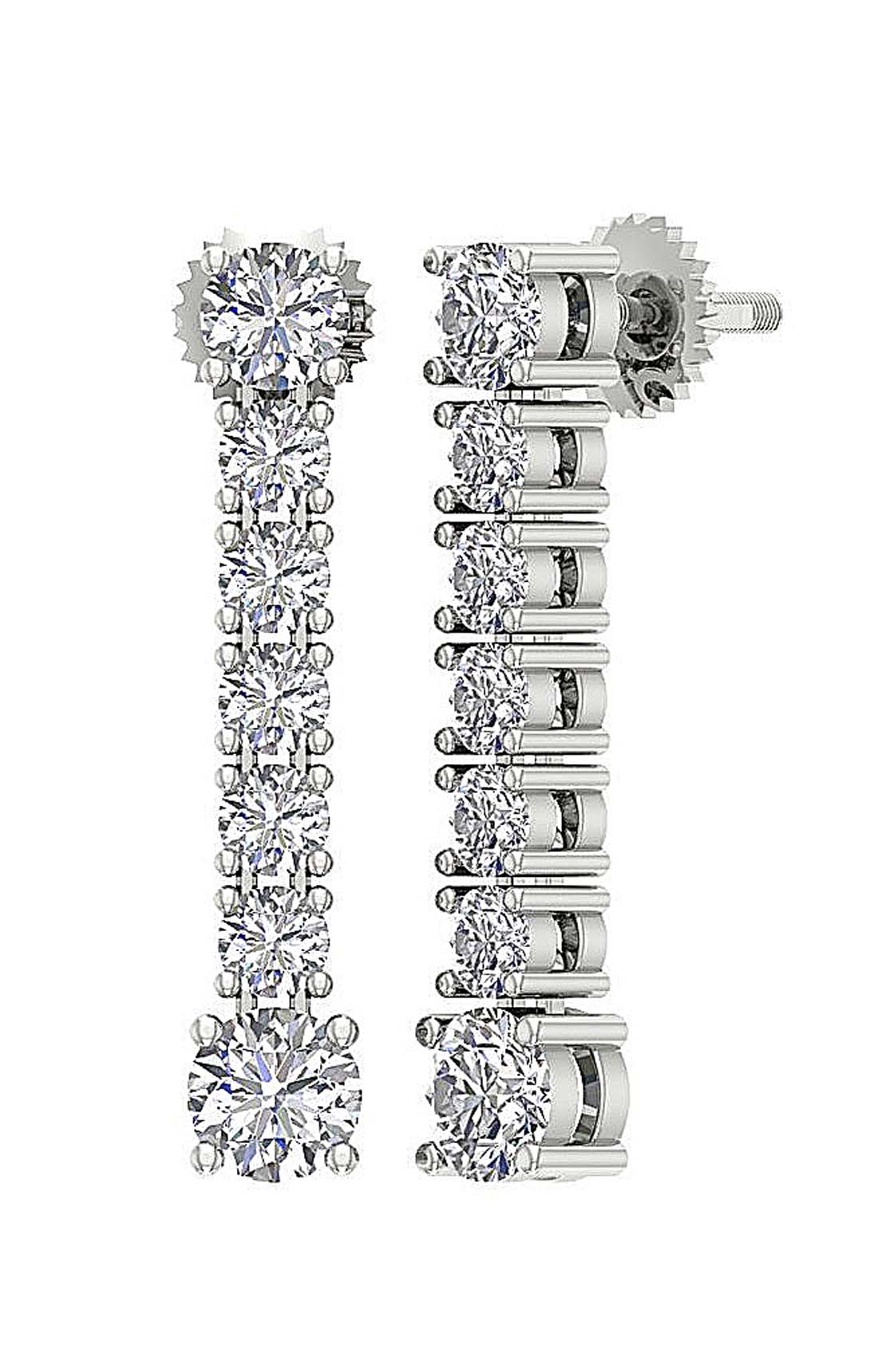 The Leo Prong Set Dangle Earring Genuine Diamond 14K Yellow Gold 0.82 Inch - Image 3