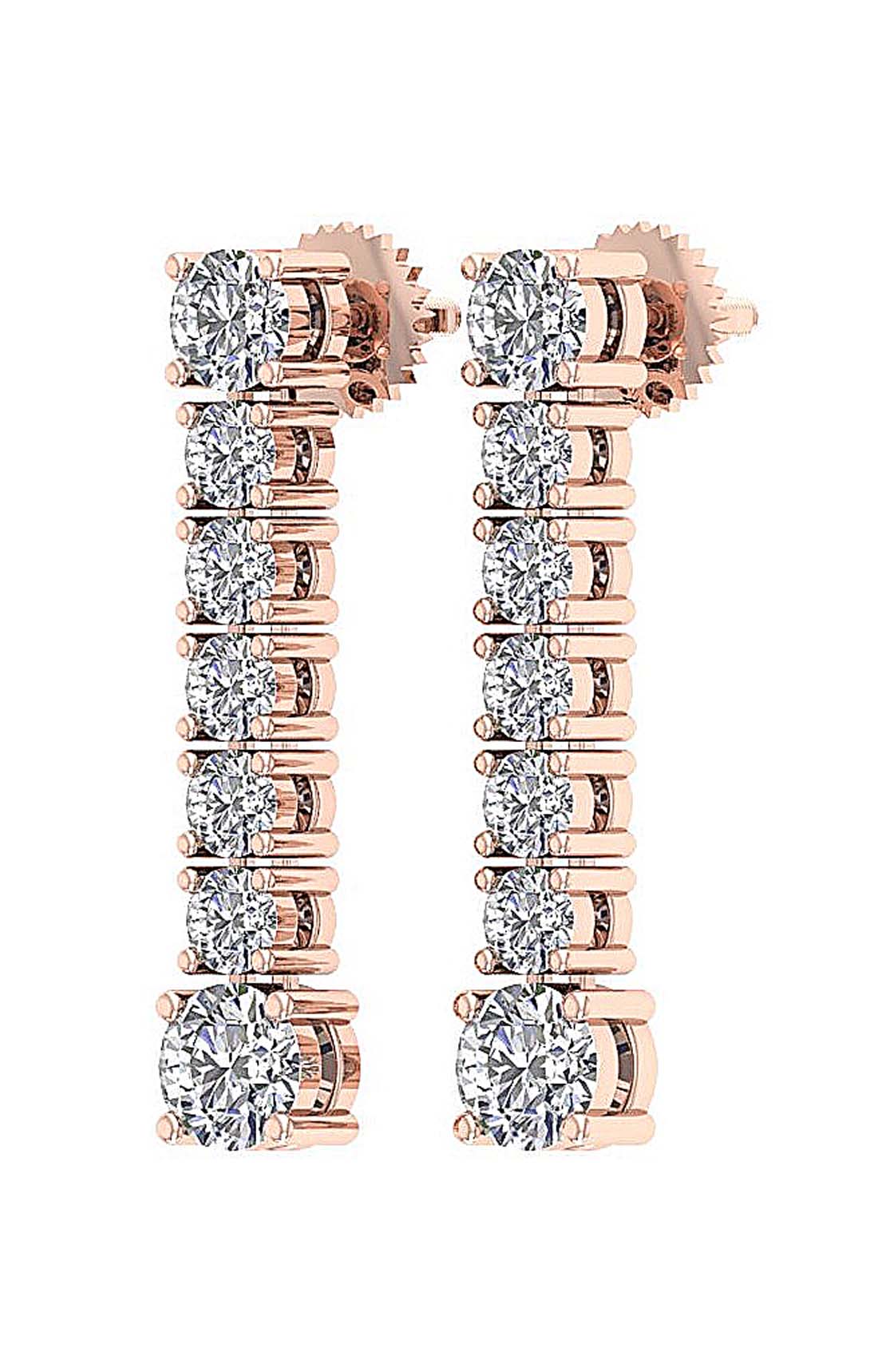 The Leo Prong Set Dangle Earring Genuine Diamond 14K Yellow Gold 0.82 Inch - Image 5