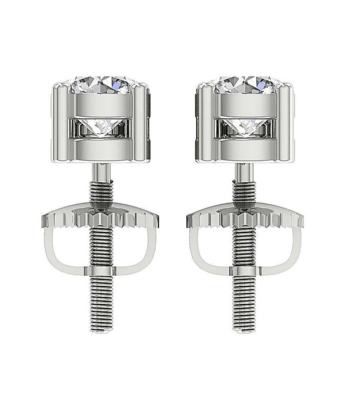 The Leo Prong Set Dangle Earring Genuine Diamond 14K Yellow Gold 0.82 Inch - Image 9