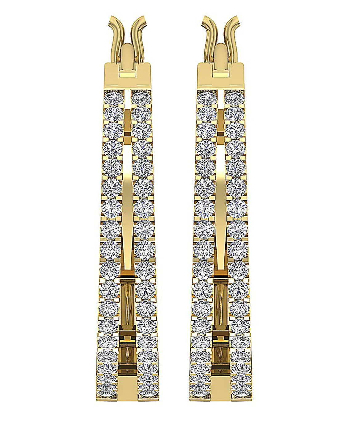 The Leon Genuine Diamond 14k White Yellow Rose Gold Handmade Hoop Earring - Image 10