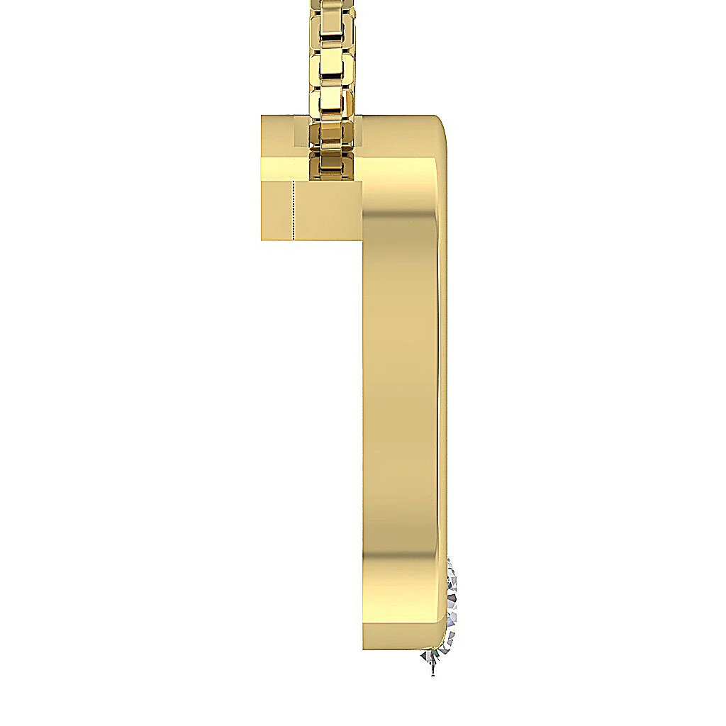 The Leonel Excellent Solitaire Round Cut Diamond Heart Pendant Bar Set 14K Solid Gold - Image 8