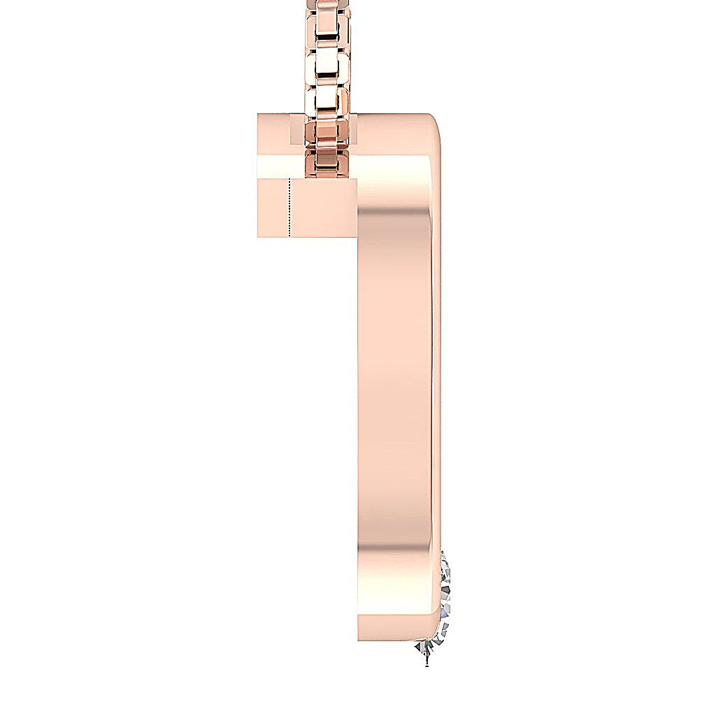 The Leonel Excellent Solitaire Round Cut Diamond Heart Pendant Bar Set 14K Solid Gold - Image 9