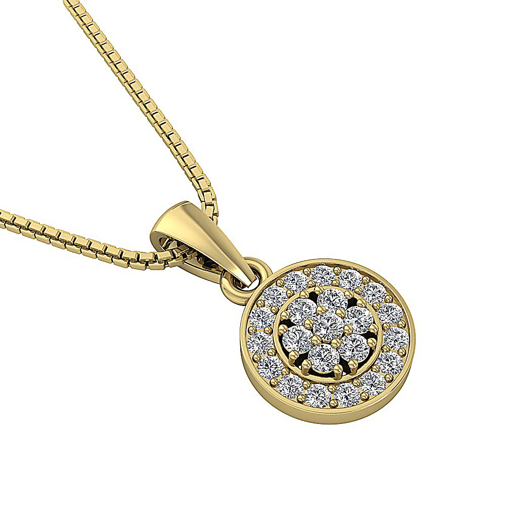 The Leonidas Genuine Diamond 14k White Gold Circle Cluster Fashion Pendant - Image 11