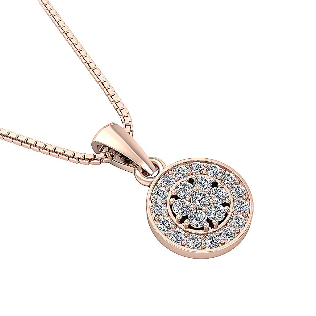 The Leonidas Genuine Diamond 14k White Gold Circle Cluster Fashion Pendant - Image 12