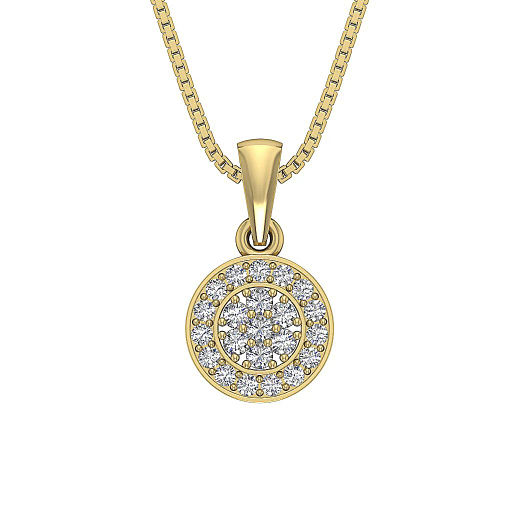 The Leonidas Genuine Diamond 14k White Gold Circle Cluster Fashion Pendant - Image 2