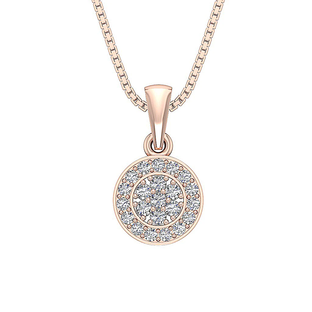 The Leonidas Genuine Diamond 14k White Gold Circle Cluster Fashion Pendant - Image 3