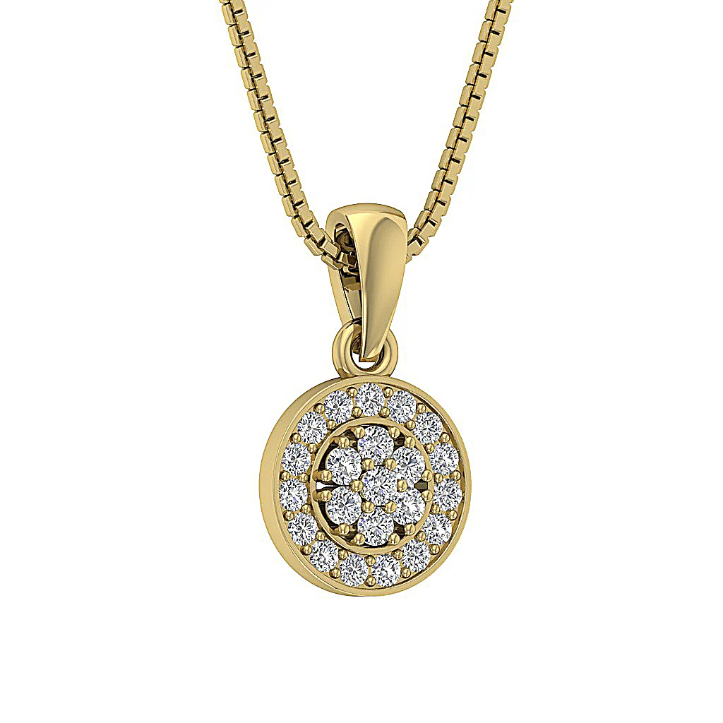The Leonidas Genuine Diamond 14k White Gold Circle Cluster Fashion Pendant - Image 5