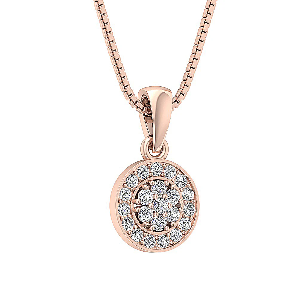 The Leonidas Genuine Diamond 14k White Gold Circle Cluster Fashion Pendant - Image 6