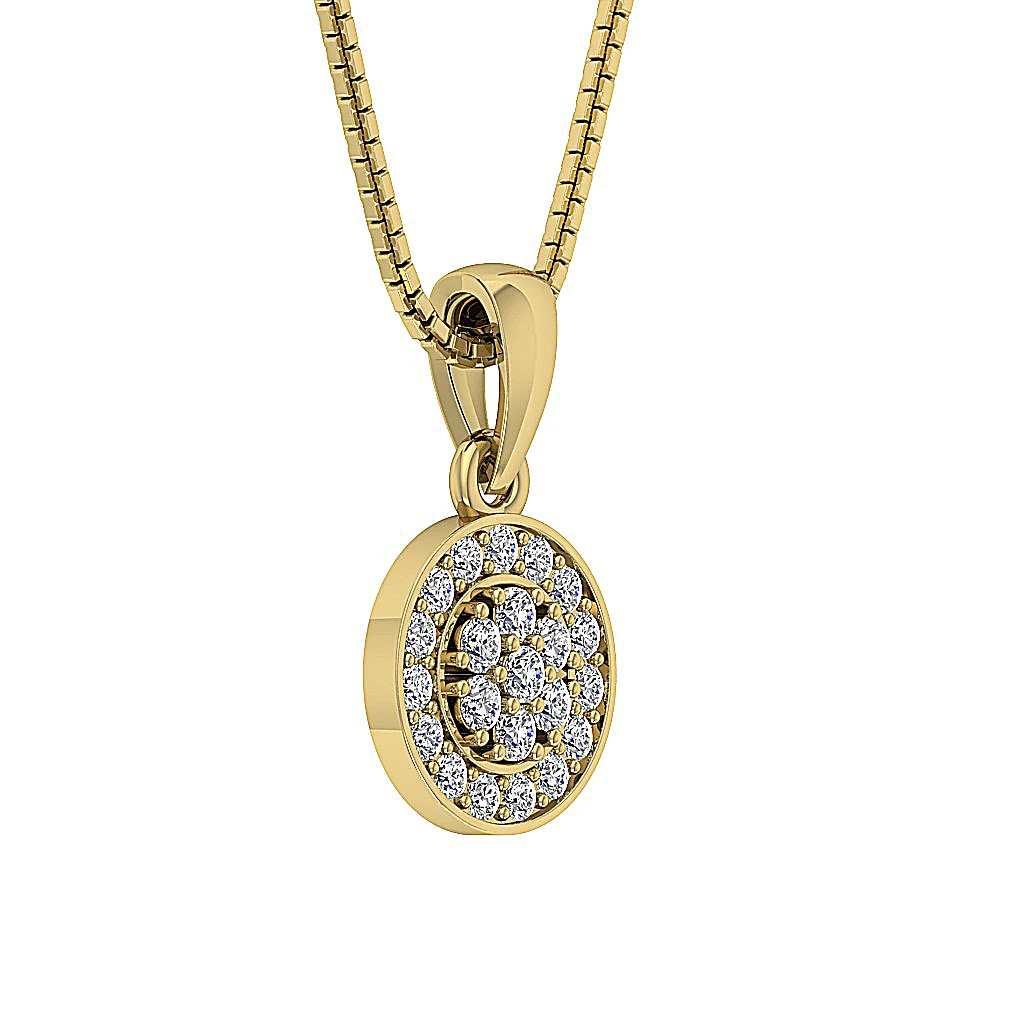 The Leonidas Genuine Diamond 14k White Gold Circle Cluster Fashion Pendant - Image 8