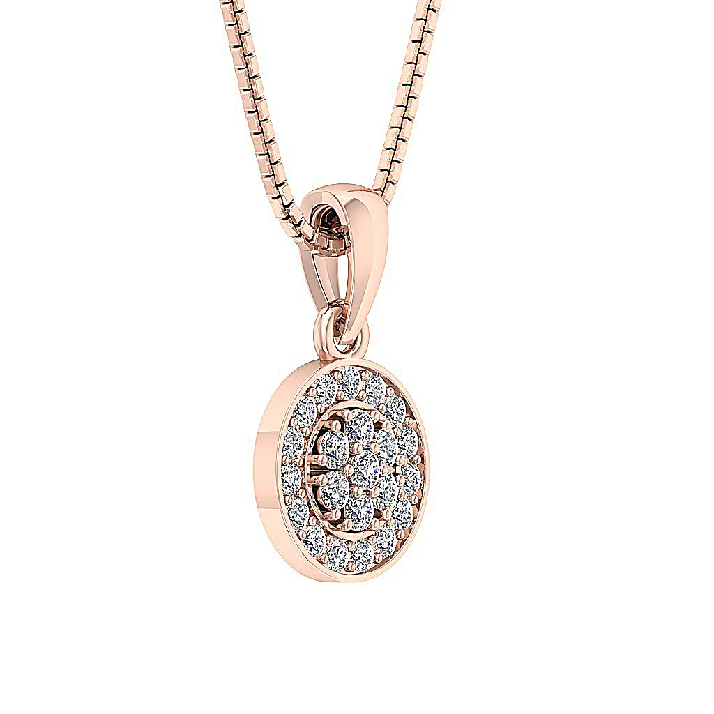 The Leonidas Genuine Diamond 14k White Gold Circle Cluster Fashion Pendant - Image 9