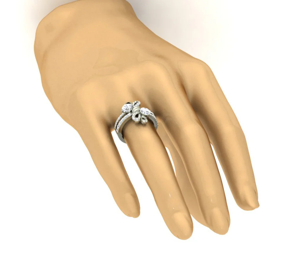 The Lewis Fancy Forever Us 2 Stone Natural Diamond 14k Solid Gold Solitaire Anniversary Ring - Image 10