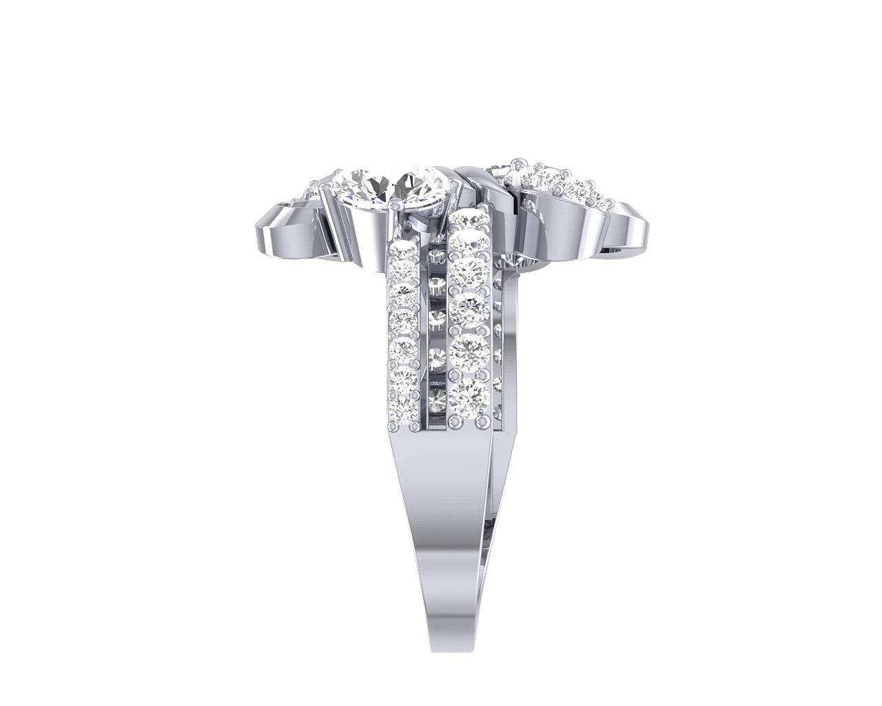 The Lewis Fancy Forever Us 2 Stone Natural Diamond 14k Solid Gold Solitaire Anniversary Ring - Image 7