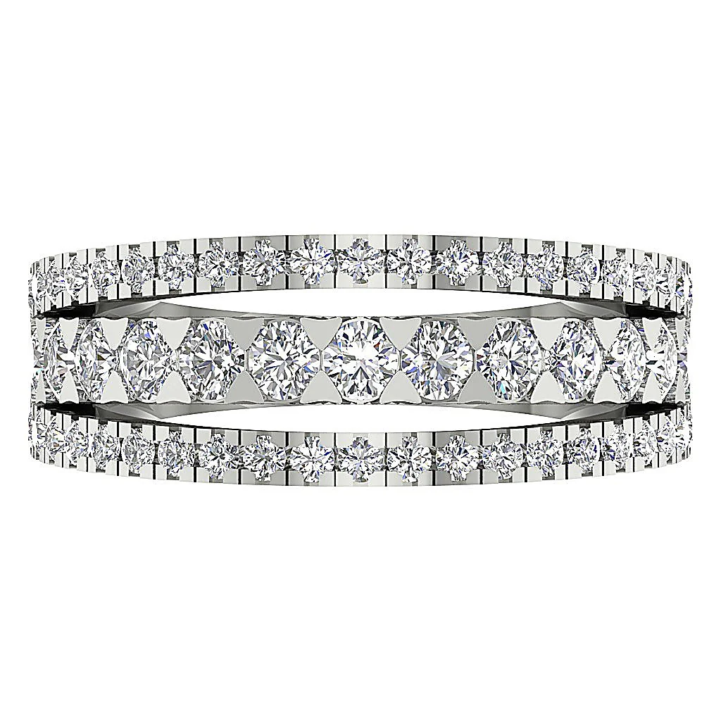 The Lexie 3 Row Engagement Genuine Diamond Ring 14K White Yellow Rose Gold - Image 7