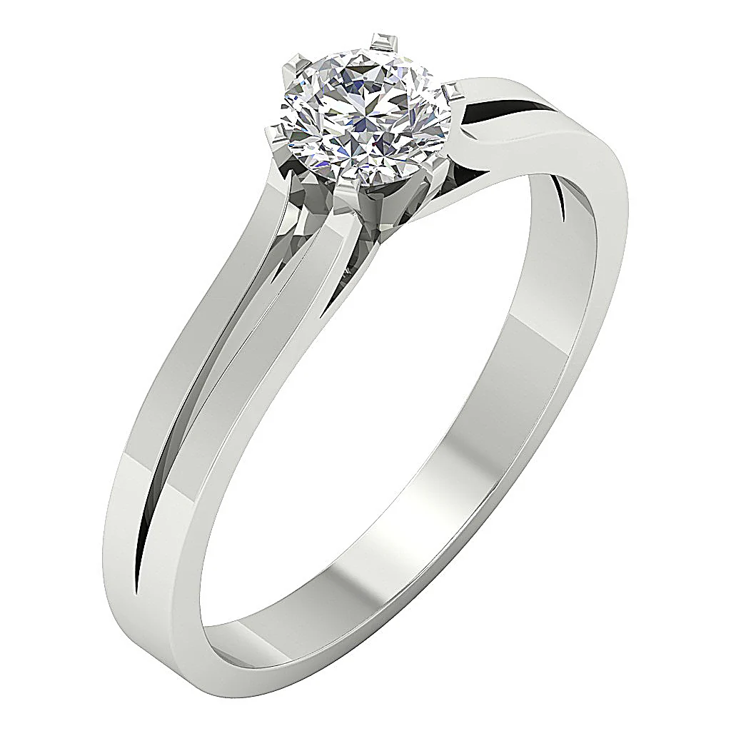 14k Yellow Gold Solitaire 0.50Ct Round Cut Diamond 6 Prong Set Engagement Ring - Image 3