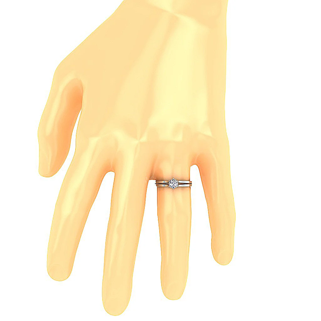 14k Yellow Gold Solitaire 0.50Ct Round Cut Diamond 6 Prong Set Engagement Ring - Image 7