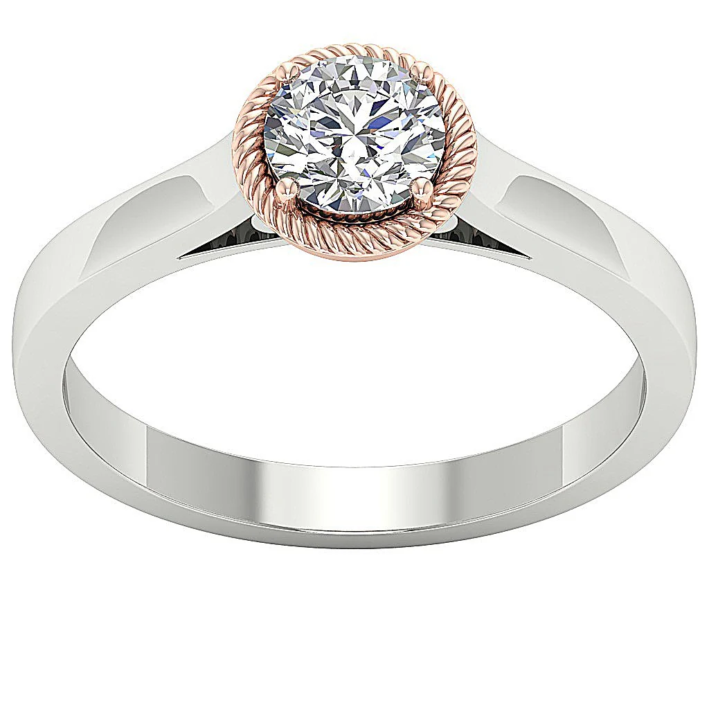 The Lilyana 0.85Ct Solitaire Round Brilliant Cut Diamond 14K Solid Gold Engagement Ring