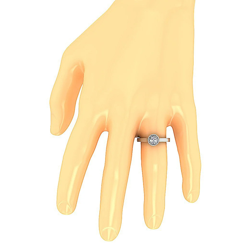 The Lilyana 0.85Ct Solitaire Round Brilliant Cut Diamond 14K Solid Gold Engagement Ring - Image 10