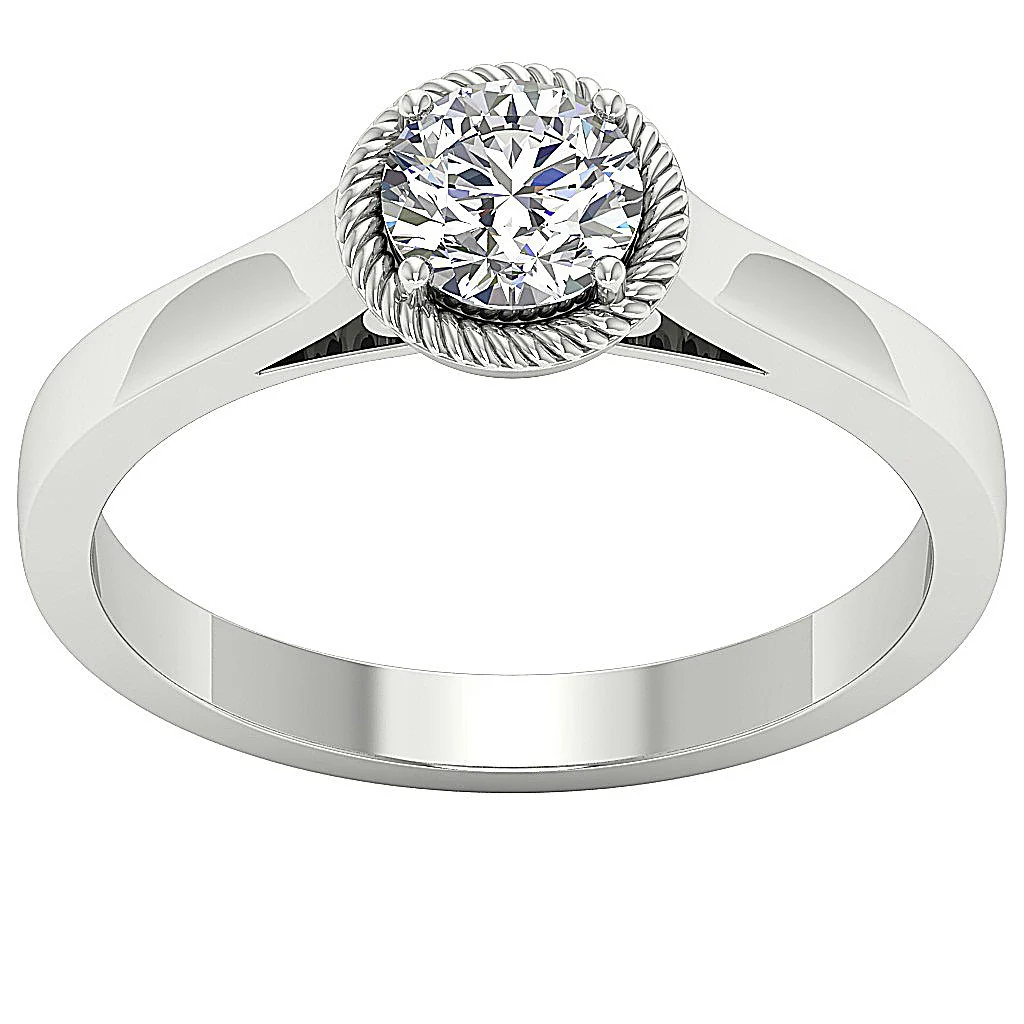 The Lilyana 0.85Ct Solitaire Round Brilliant Cut Diamond 14K Solid Gold Engagement Ring - Image 2