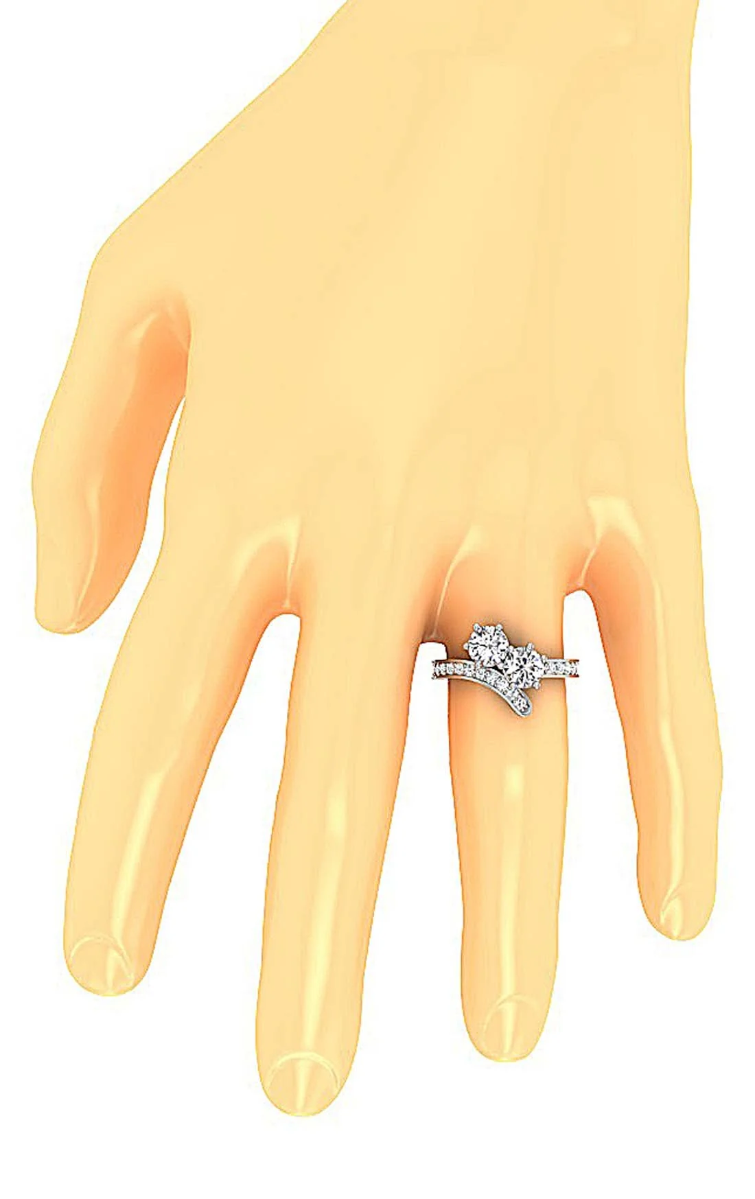 The Lionel Unique Forever Us Natural Two Big Solitaire Diamond 1.60 Carat Engagement Ring - Image 10