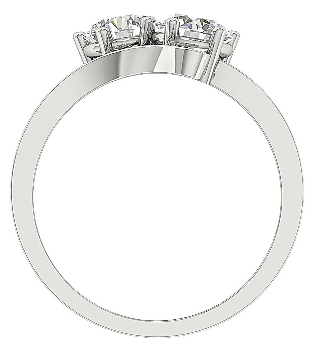 The Lionel Unique Forever Us Natural Two Big Solitaire Diamond 1.60 Carat Engagement Ring - Image 4