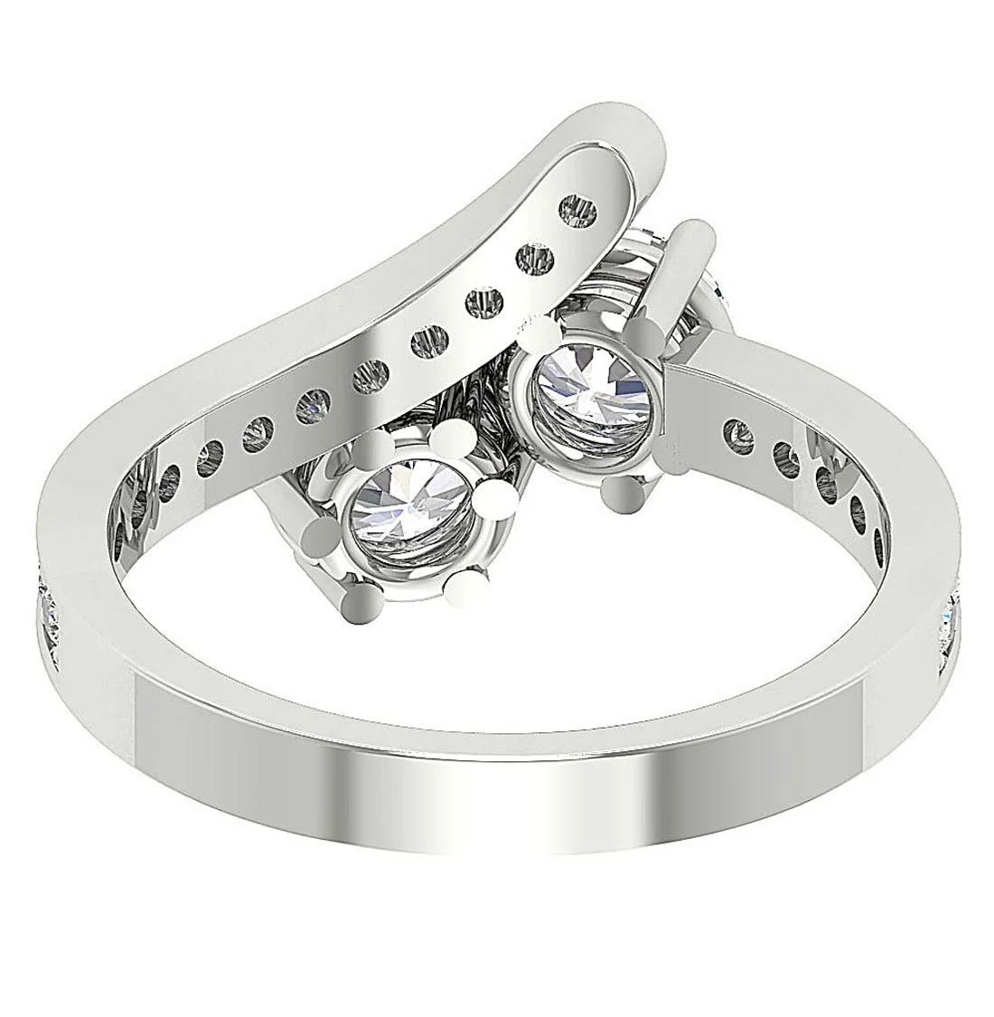 The Lionel Unique Forever Us Natural Two Big Solitaire Diamond 1.60 Carat Engagement Ring - Image 6