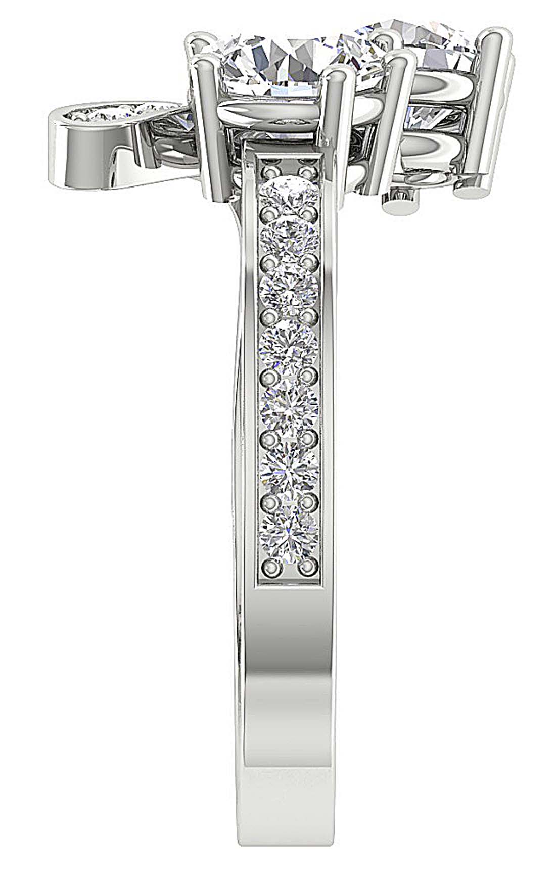 The Lionel Unique Forever Us Natural Two Big Solitaire Diamond 1.60 Carat Engagement Ring - Image 8