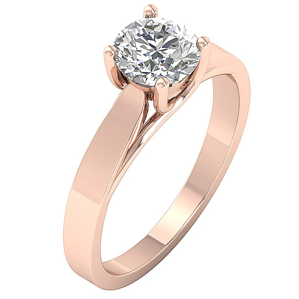 0.50 CT G-I1/SI1 Single Genuine Diamond Solitaire Wedding Ring in 14k/18k Solid Gold - Image 3