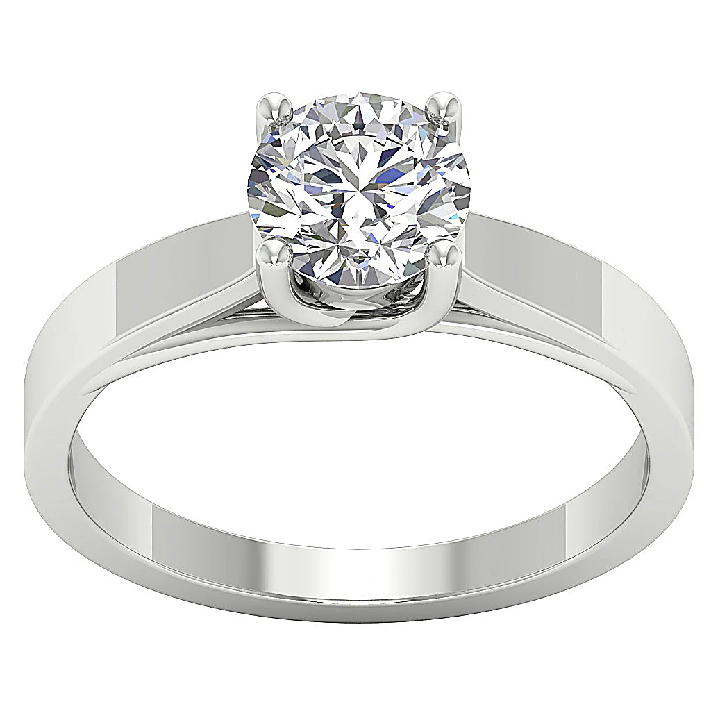 0.50 CT G-I1/SI1 Single Genuine Diamond Solitaire Wedding Ring in 14k/18k Solid Gold - Image 4