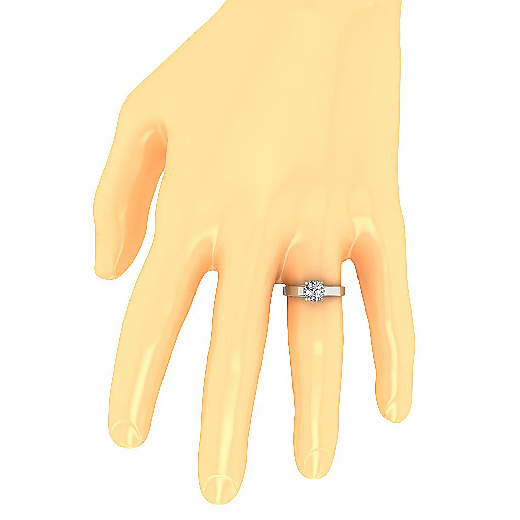 0.50 CT G-I1/SI1 Single Genuine Diamond Solitaire Wedding Ring in 14k/18k Solid Gold - Image 7