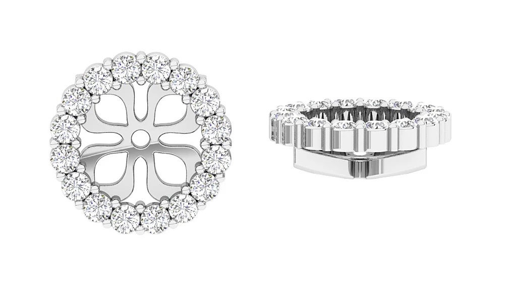 I1/SI1/VS1/VVS1 0.55Ct Natural Diamond Designer Jacket Earring 14K Gold 9.70 mm - Image 6