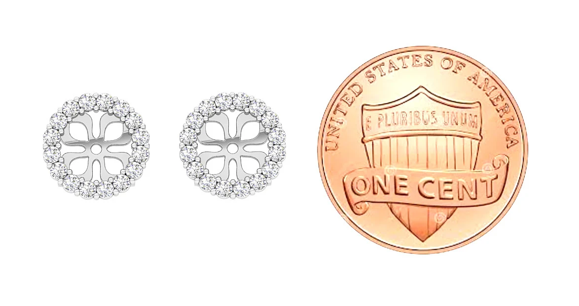 I1/SI1/VS1/VVS1 0.55Ct Natural Diamond Designer Jacket Earring 14K Gold 9.70 mm - Image 9
