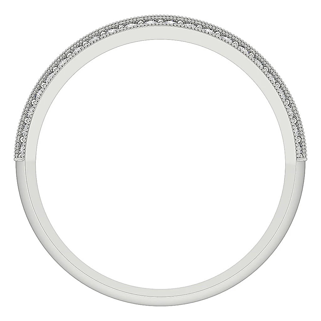 The Lottie 4 Row Engagement Genuine Diamond 14K Gold Ring Pave Setting - Image 6