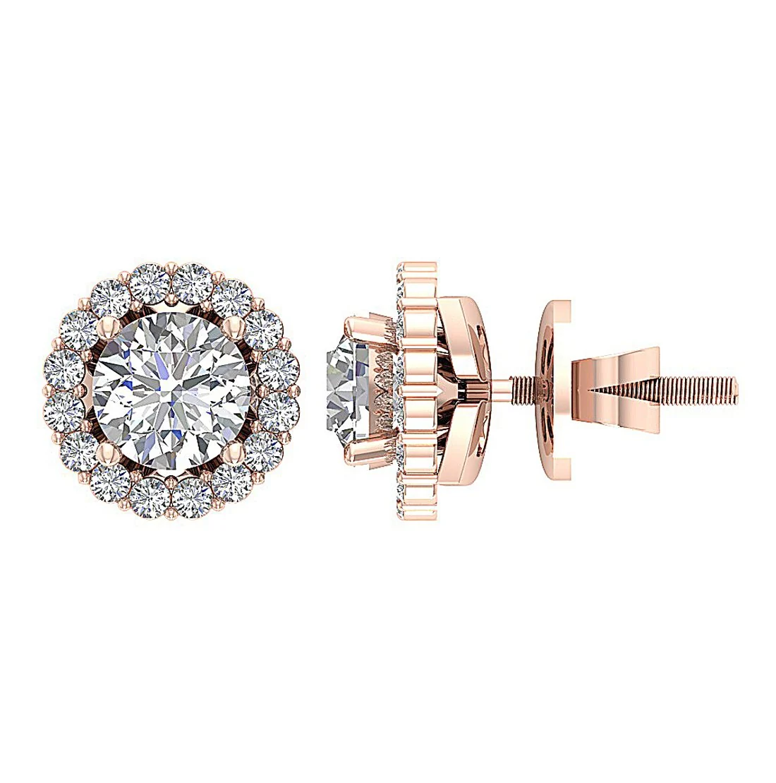 The Louis Natural Diamond Removable Jacket Stud Gold Earring For Women - Image 2