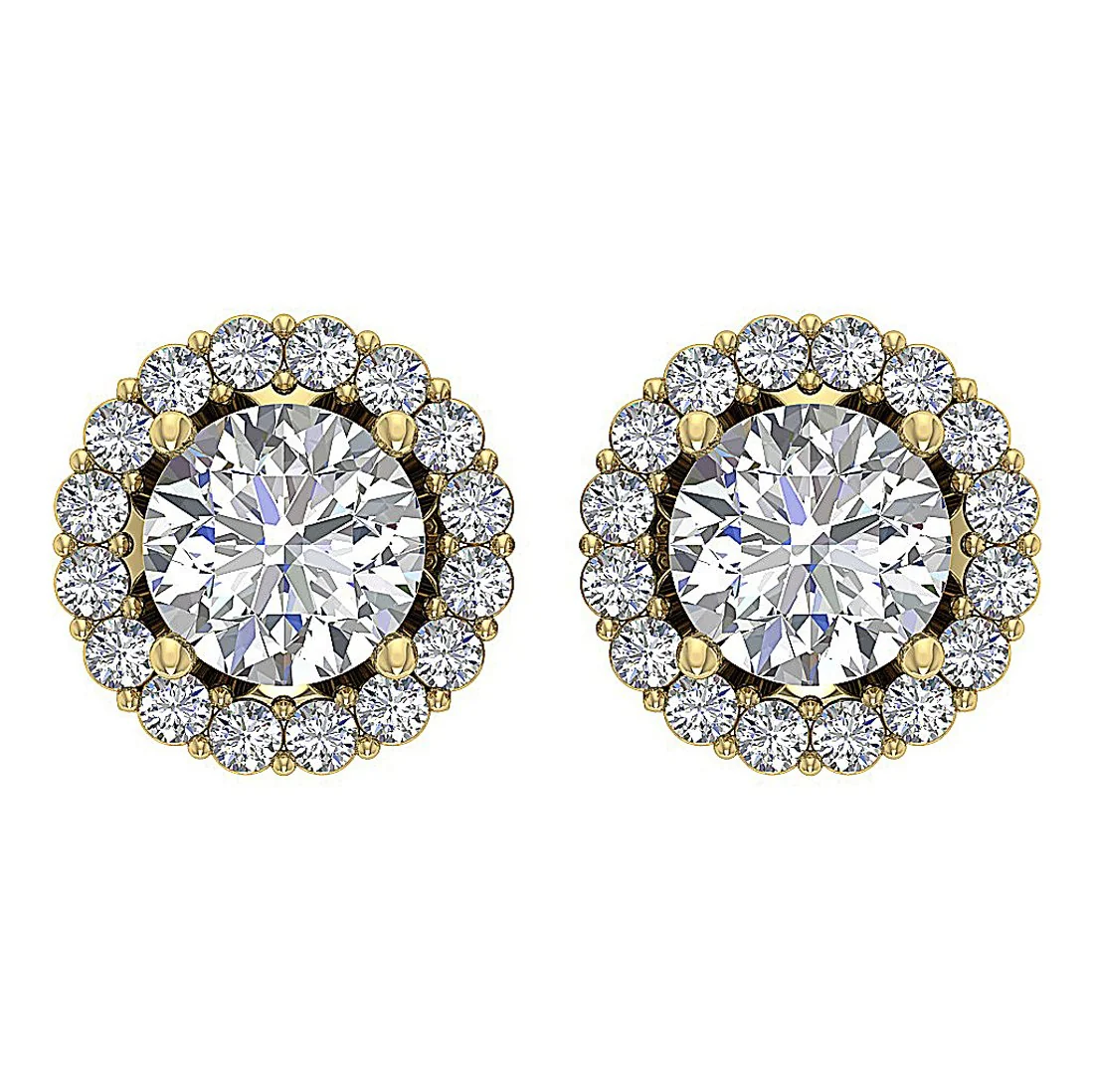 The Louis Natural Diamond Removable Jacket Stud Gold Earring For Women - Image 4