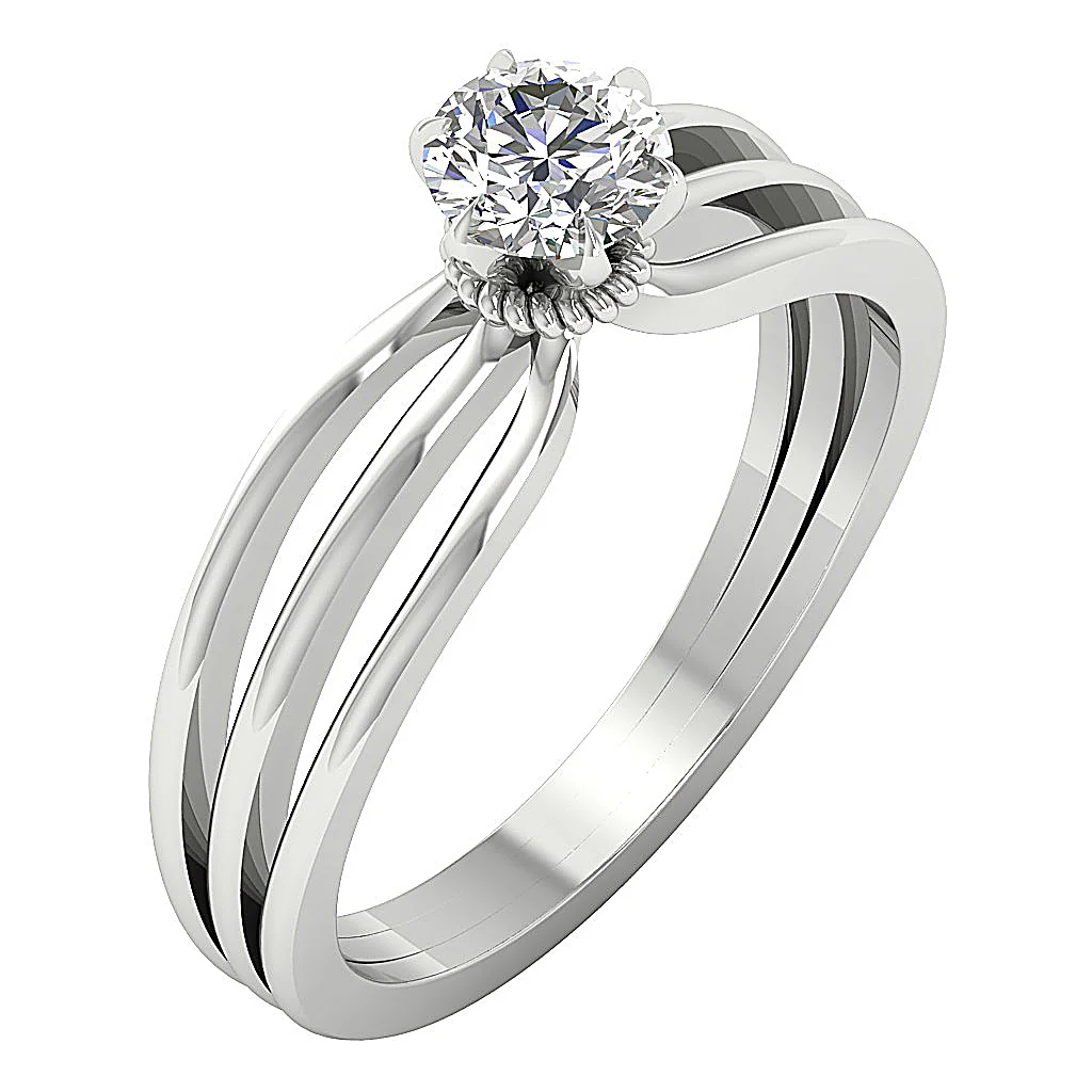 The Louisa 14K Solid Yellow Gold Natural Round Cut Solitaire Diamond Ring 6 Prong Set - Image 2