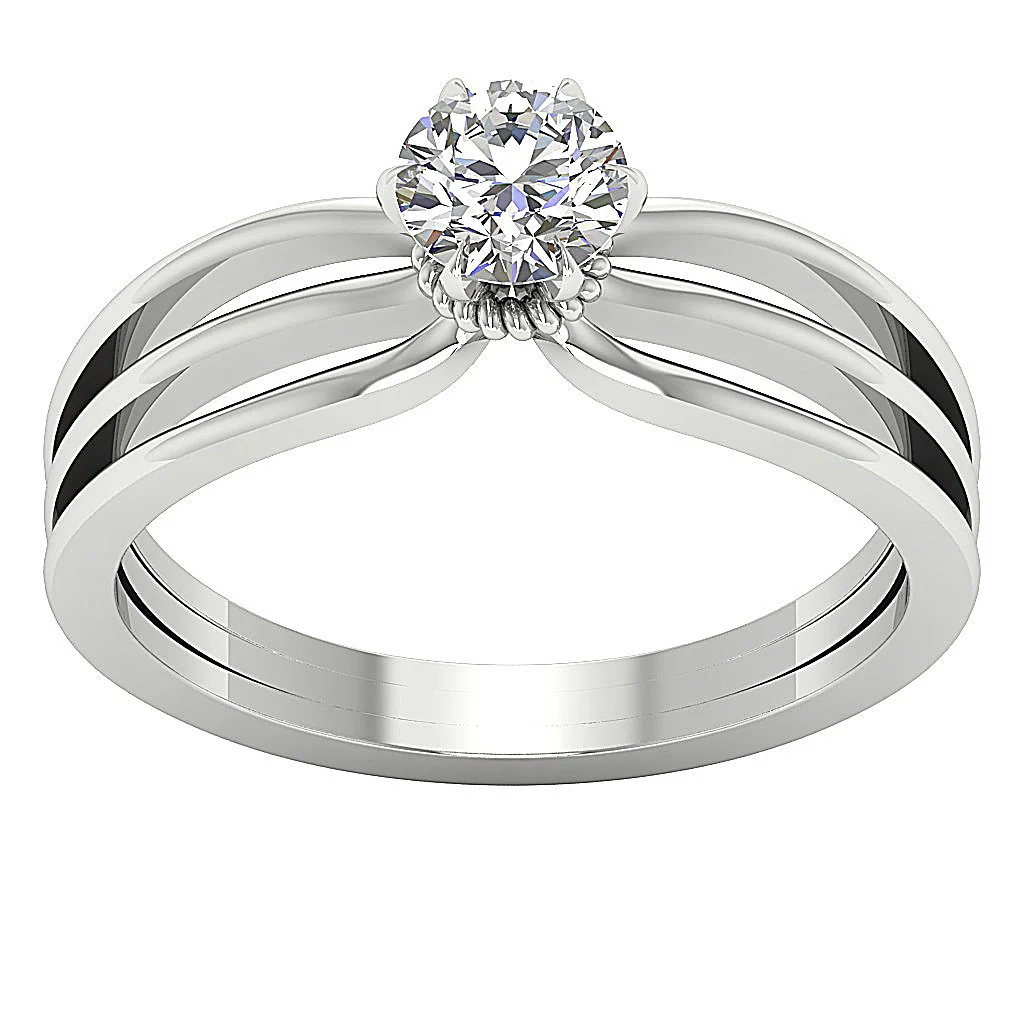 The Louisa 14K Solid Yellow Gold Natural Round Cut Solitaire Diamond Ring 6 Prong Set - Image 4