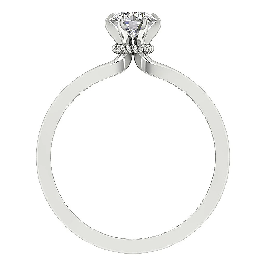 The Louisa 14K Solid Yellow Gold Natural Round Cut Solitaire Diamond Ring 6 Prong Set - Image 5