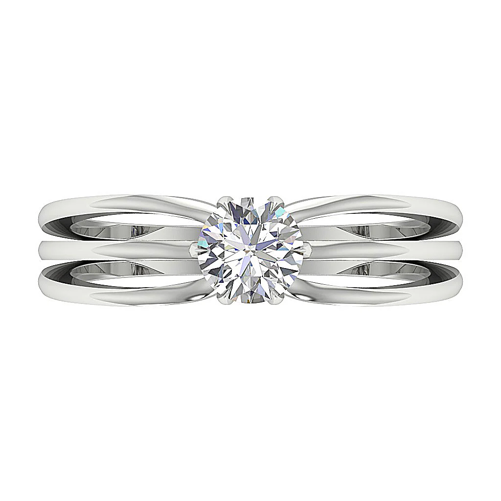 The Louisa 14K Solid Yellow Gold Natural Round Cut Solitaire Diamond Ring 6 Prong Set - Image 6