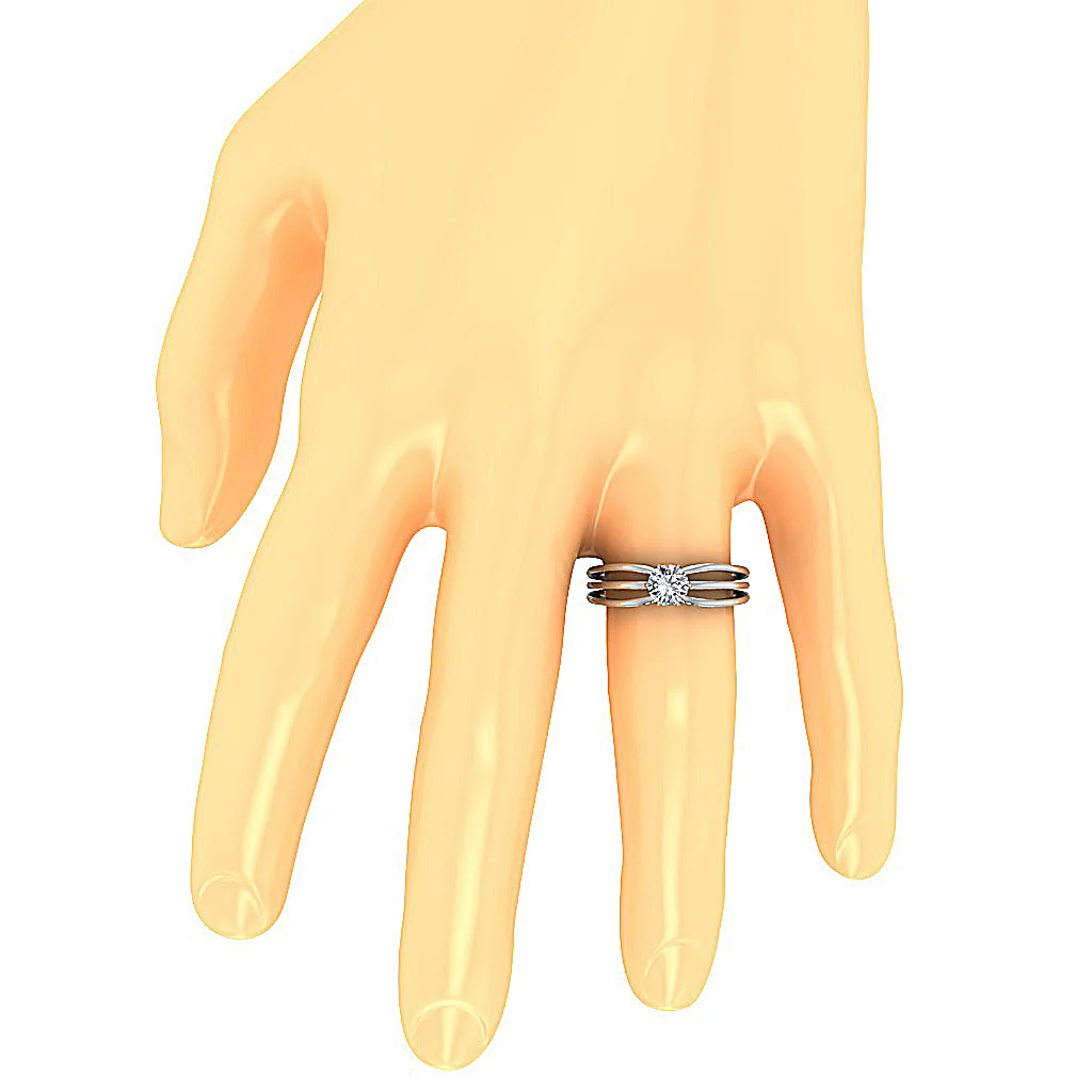 The Louisa 14K Solid Yellow Gold Natural Round Cut Solitaire Diamond Ring 6 Prong Set - Image 7